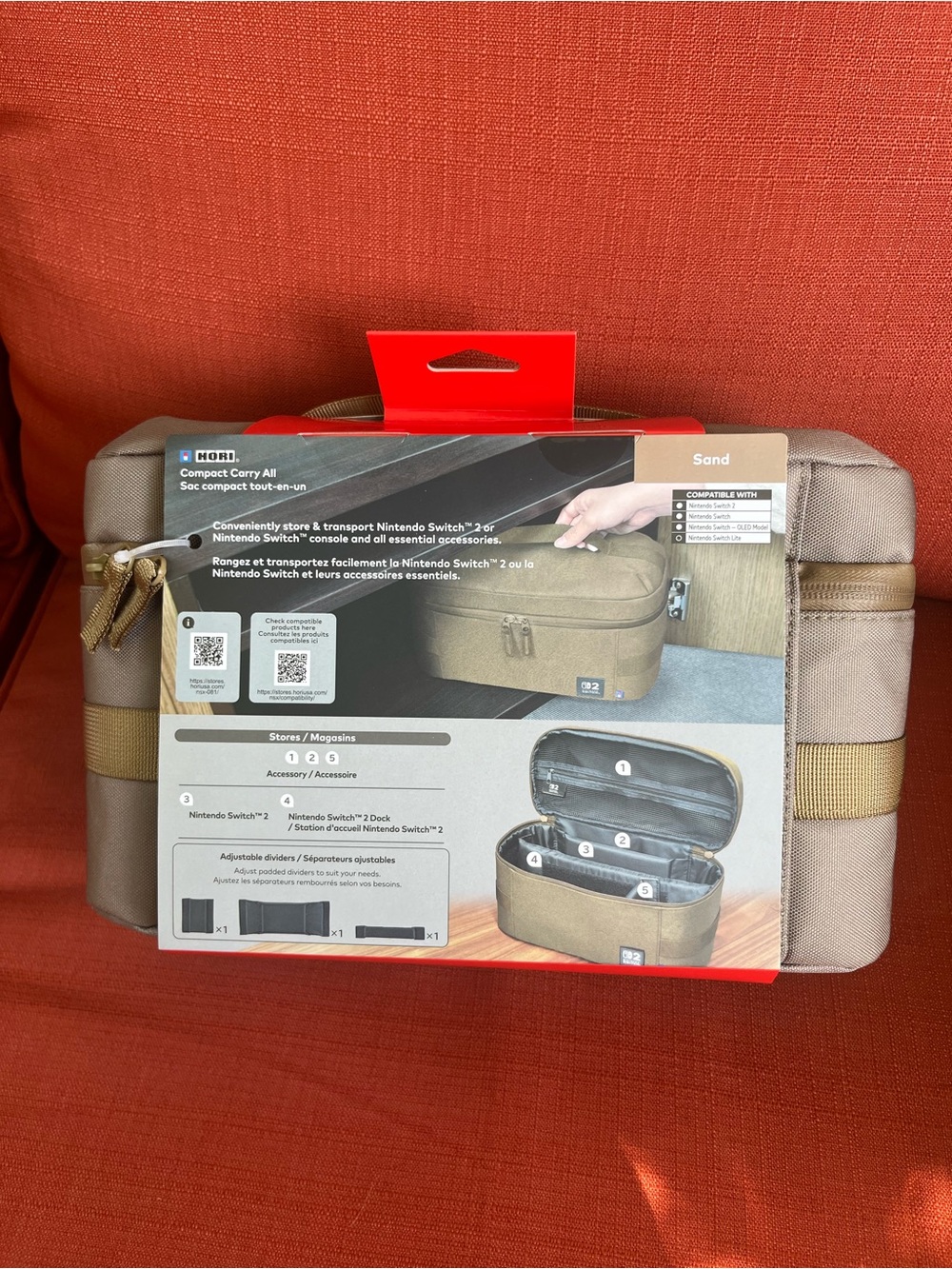 Hori Nintendo Compact Carry All Case — Tan & Beige - Picture 3 of 4